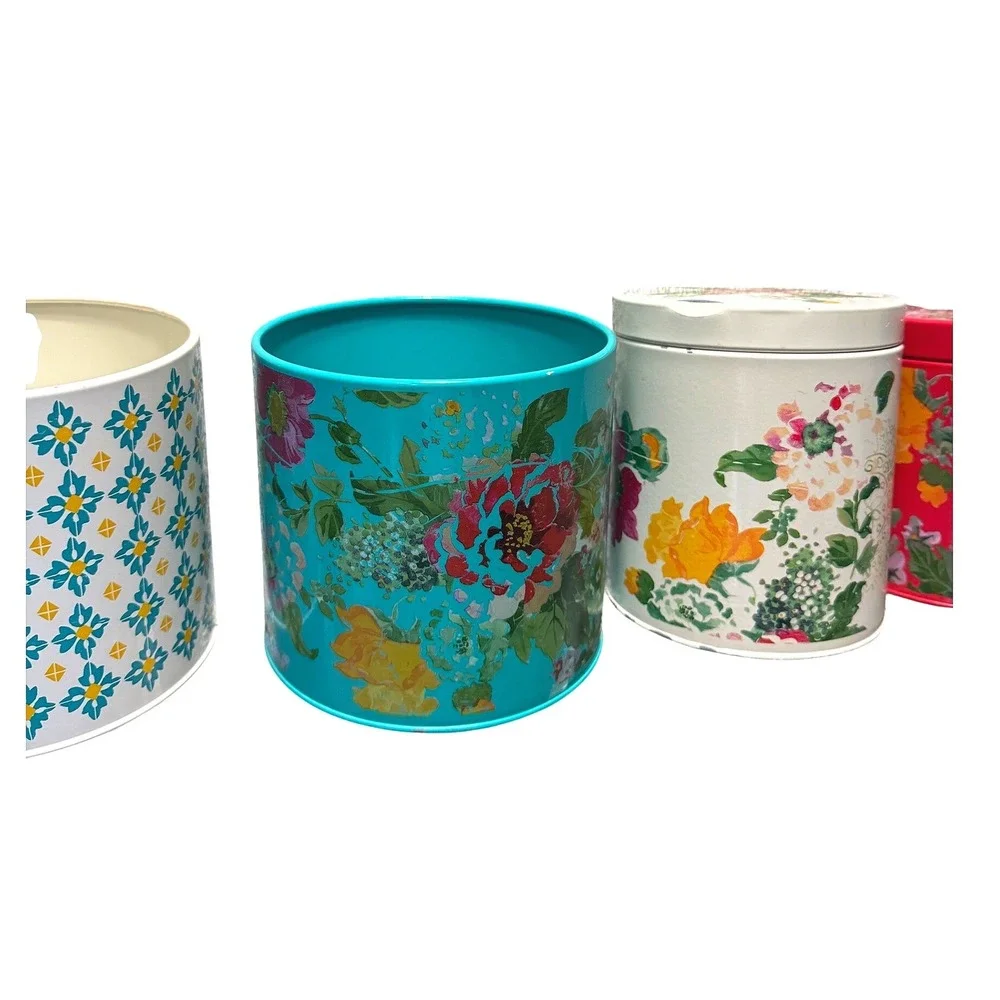 The Pioneer Woman‎ Metal Canisters Set Country Garden & Vintage Geo Floral Tins